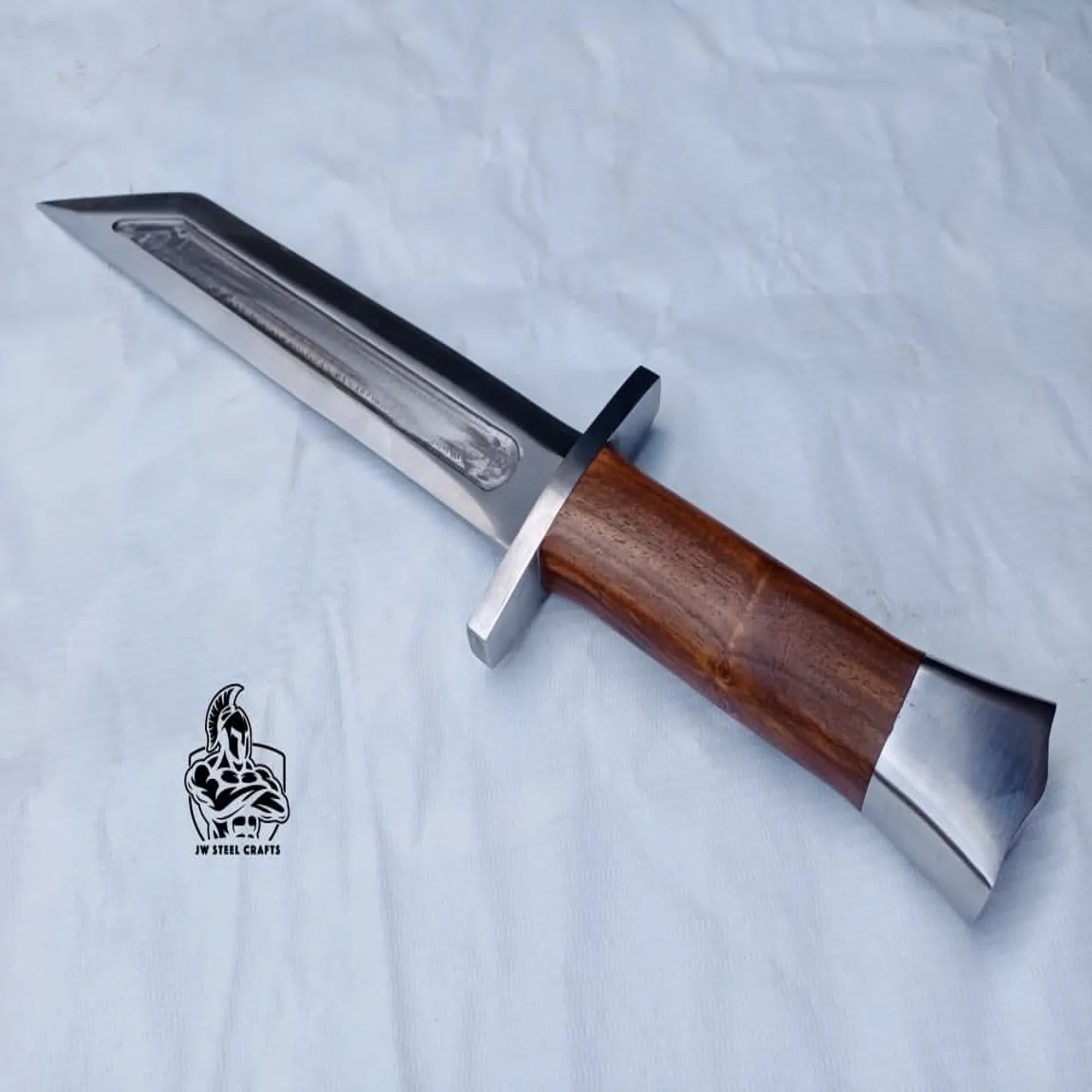 Wolfsteel Guard Seax 13" Handmade Carbon Steel Blade with Cross Guard