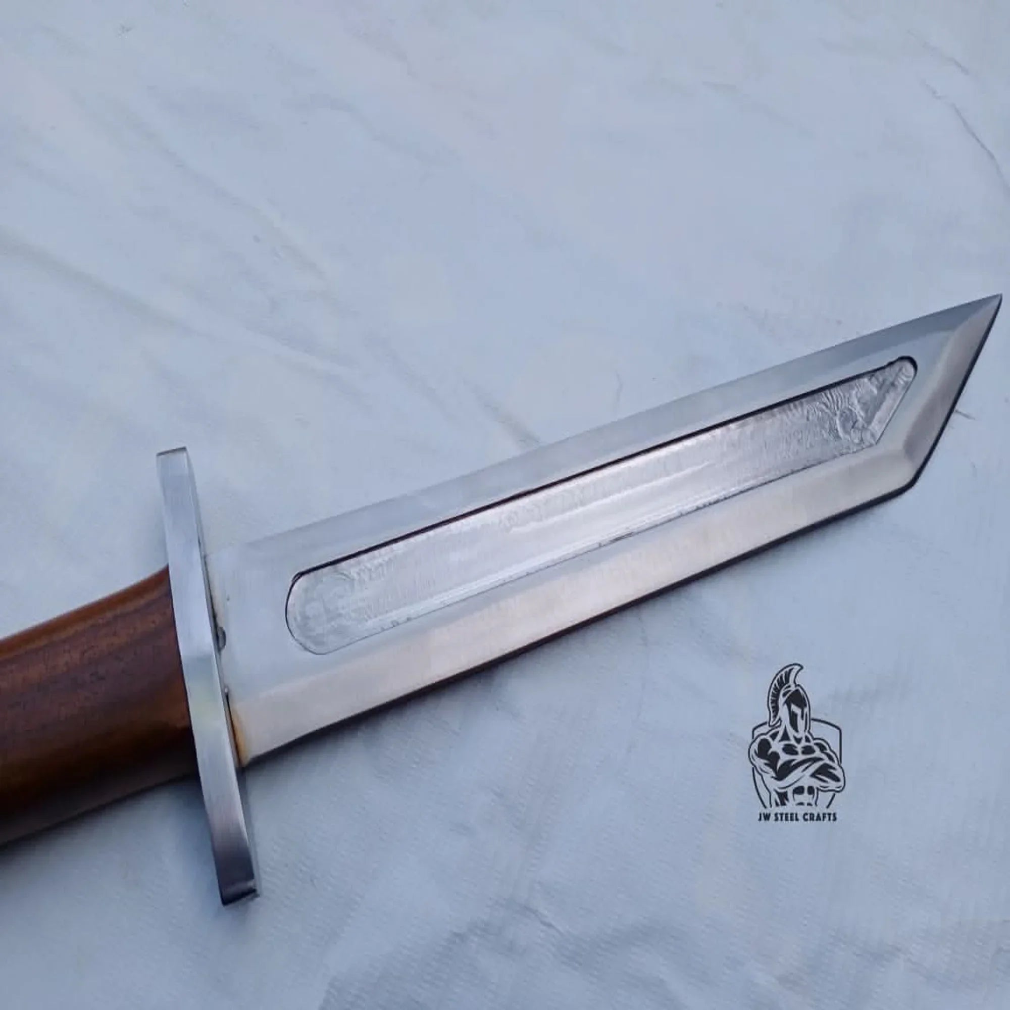 Wolfsteel Guard Seax 13" Handmade Carbon Steel Blade with Cross Guard