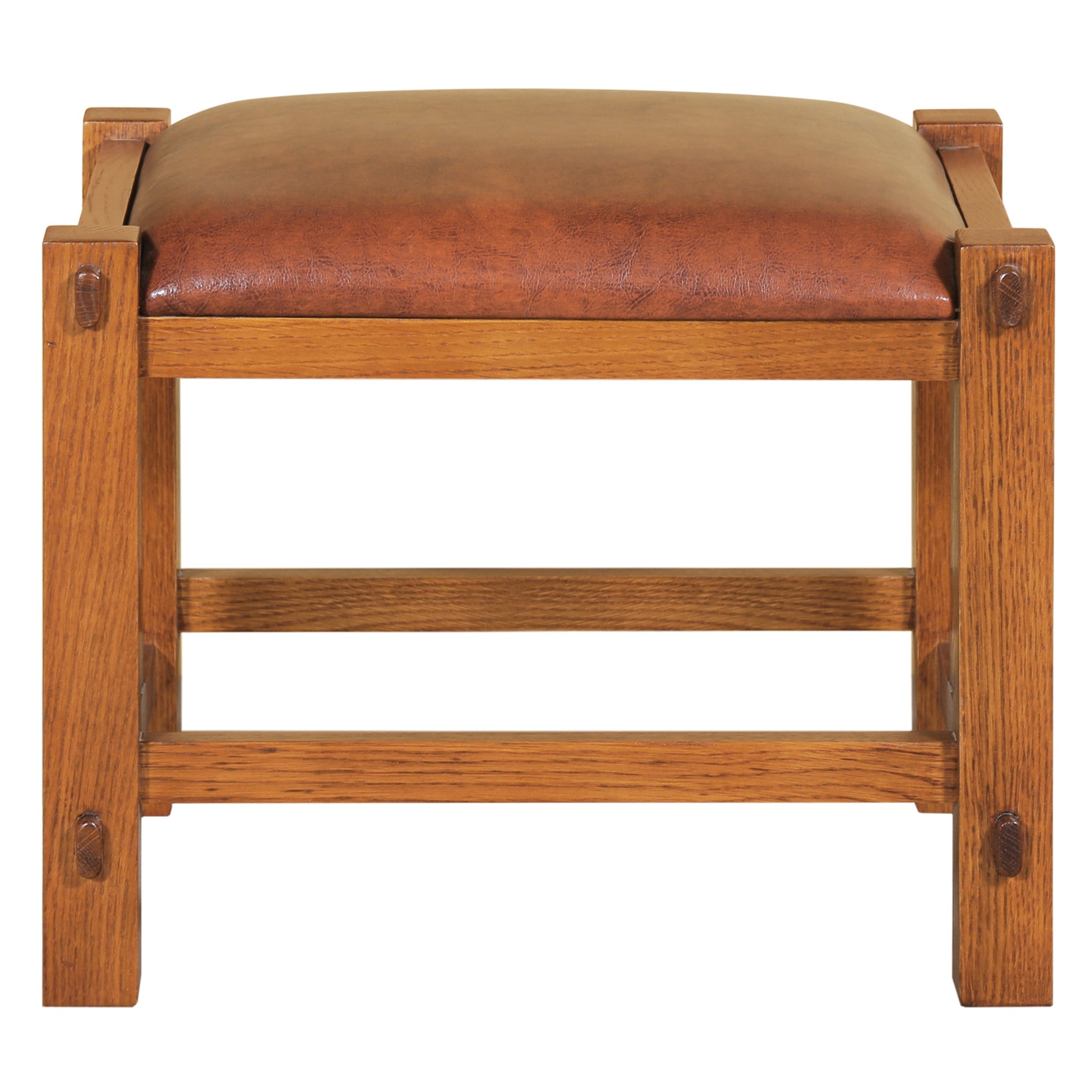 Mission Spindle Stool - Quarter Sawn Oak & Leather (2 Colors Available)