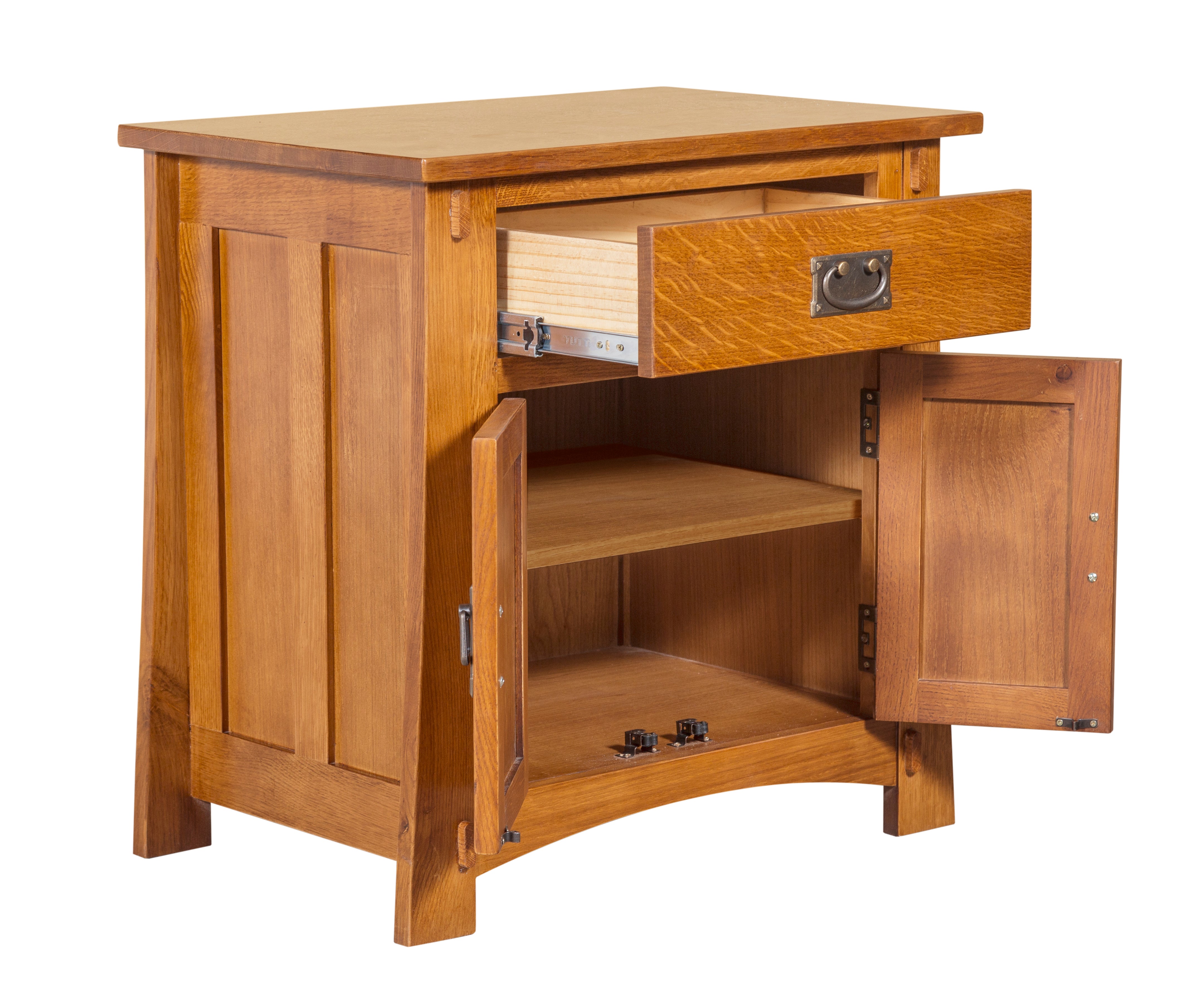 Mission Style Solid Oak Nightstand Model - Michael's Cherry Stain