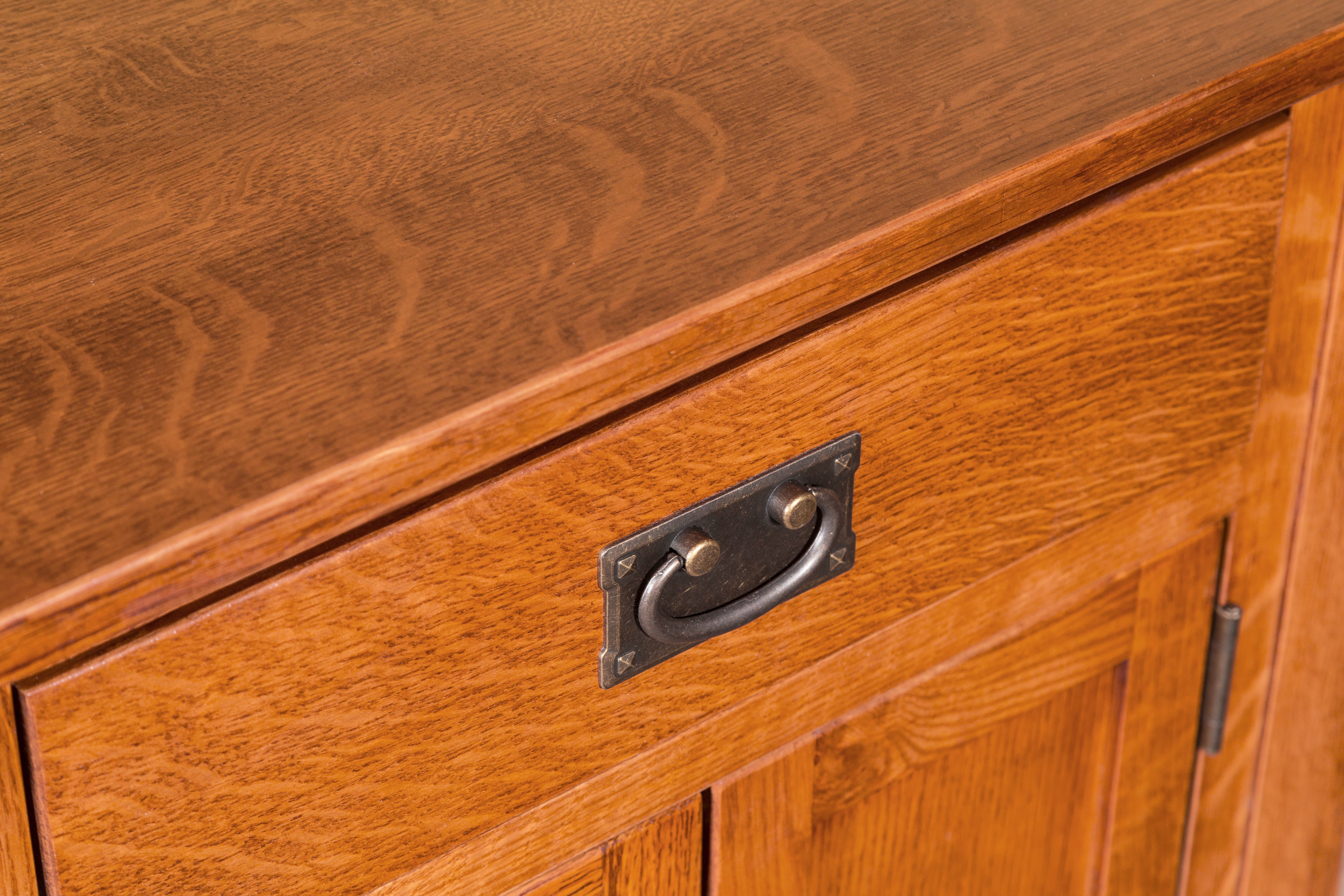Mission Style Solid Oak Nightstand Model - Michael's Cherry Stain