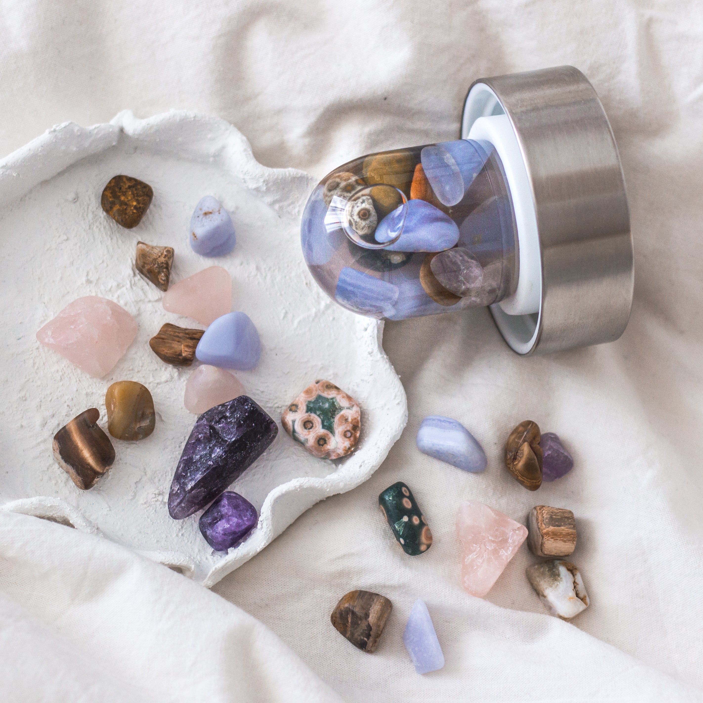 ViA FIVE ELEMENTS | Amethyst, Chalcedony, Petrified Wood, Rose Quartz & Agate