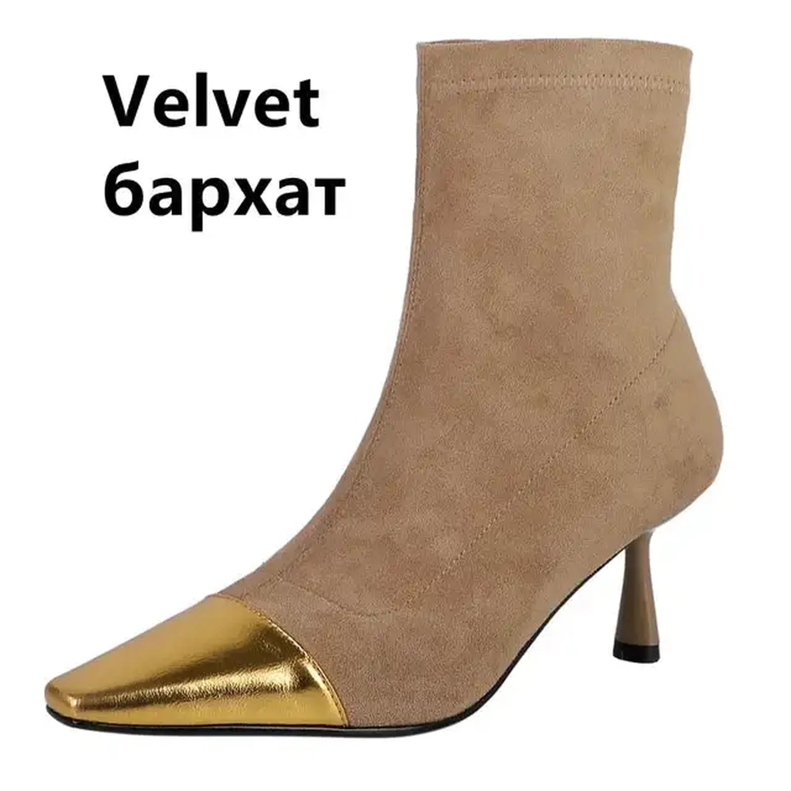 Mature Splicing Genuine Leather Women Ankle Boots Mixed Colors Office Ladies Thin High Heels Shoes Woman Autumn Winter