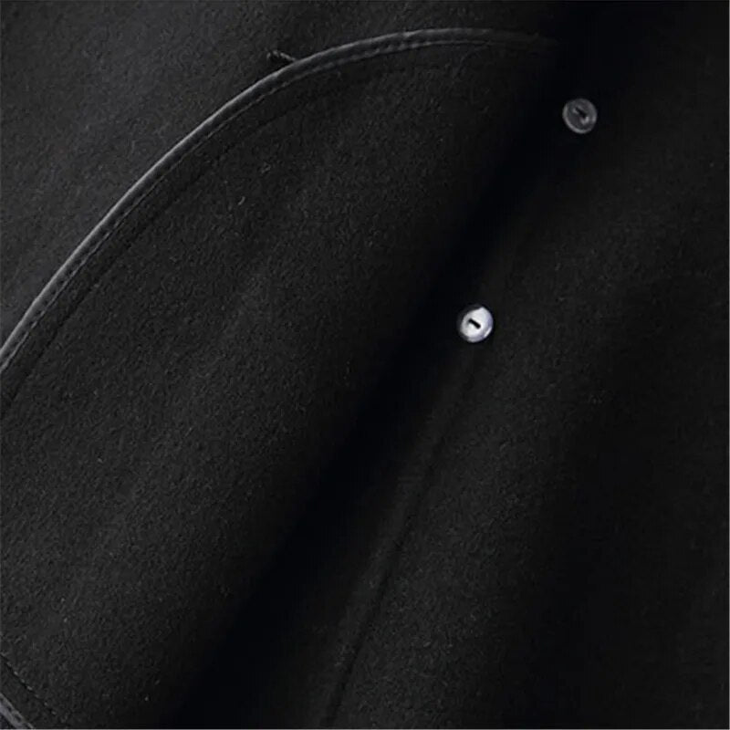 Women Lapel Lace Up Fashion High Quality Wool Coat Double Sided Cashmere Warm Overcoat