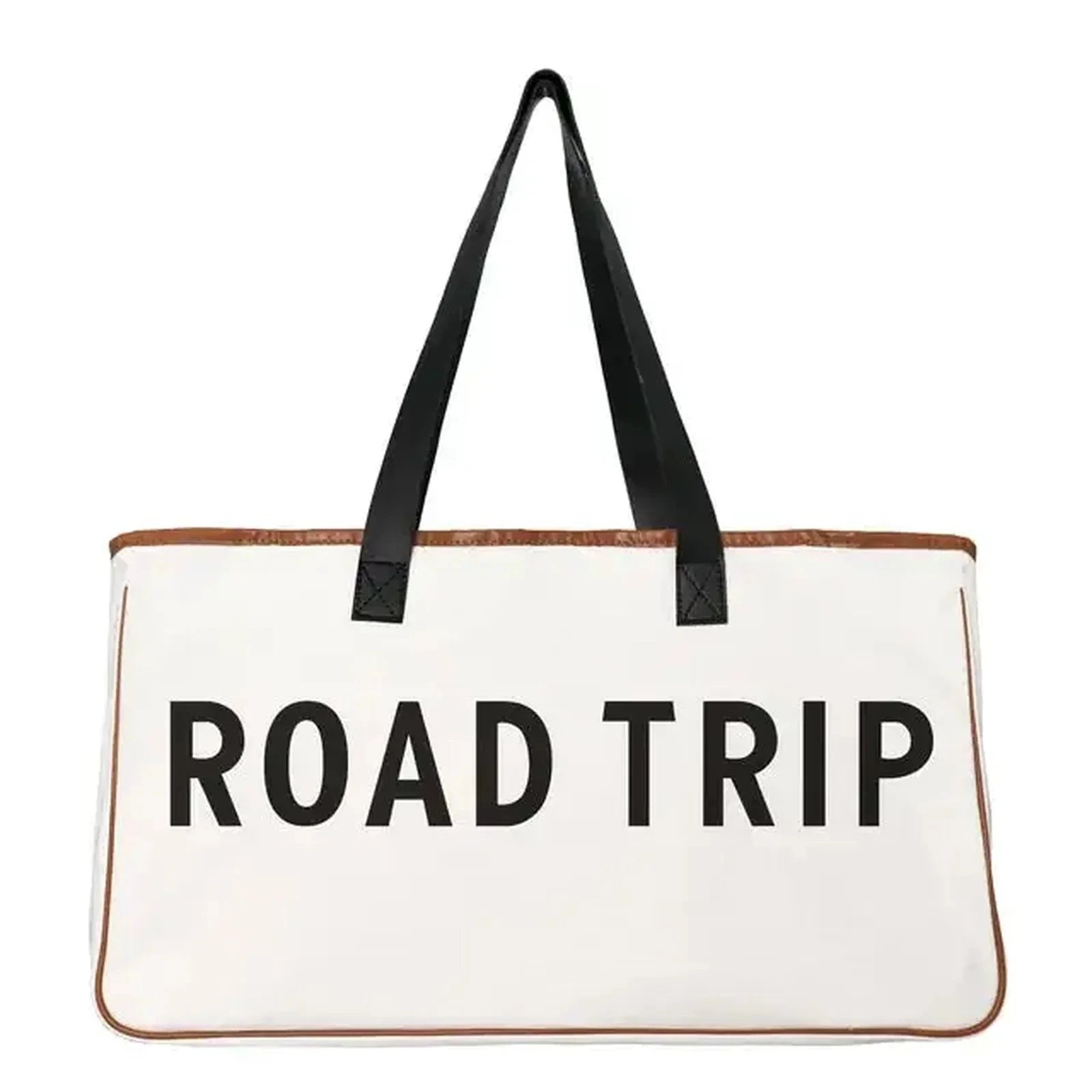 Beach Bag BEACH PLEASE Canvas Bag White 100% Cotton-Canvas With Genuine Leather Handles Large Capacity Casual Tote Bag For Women