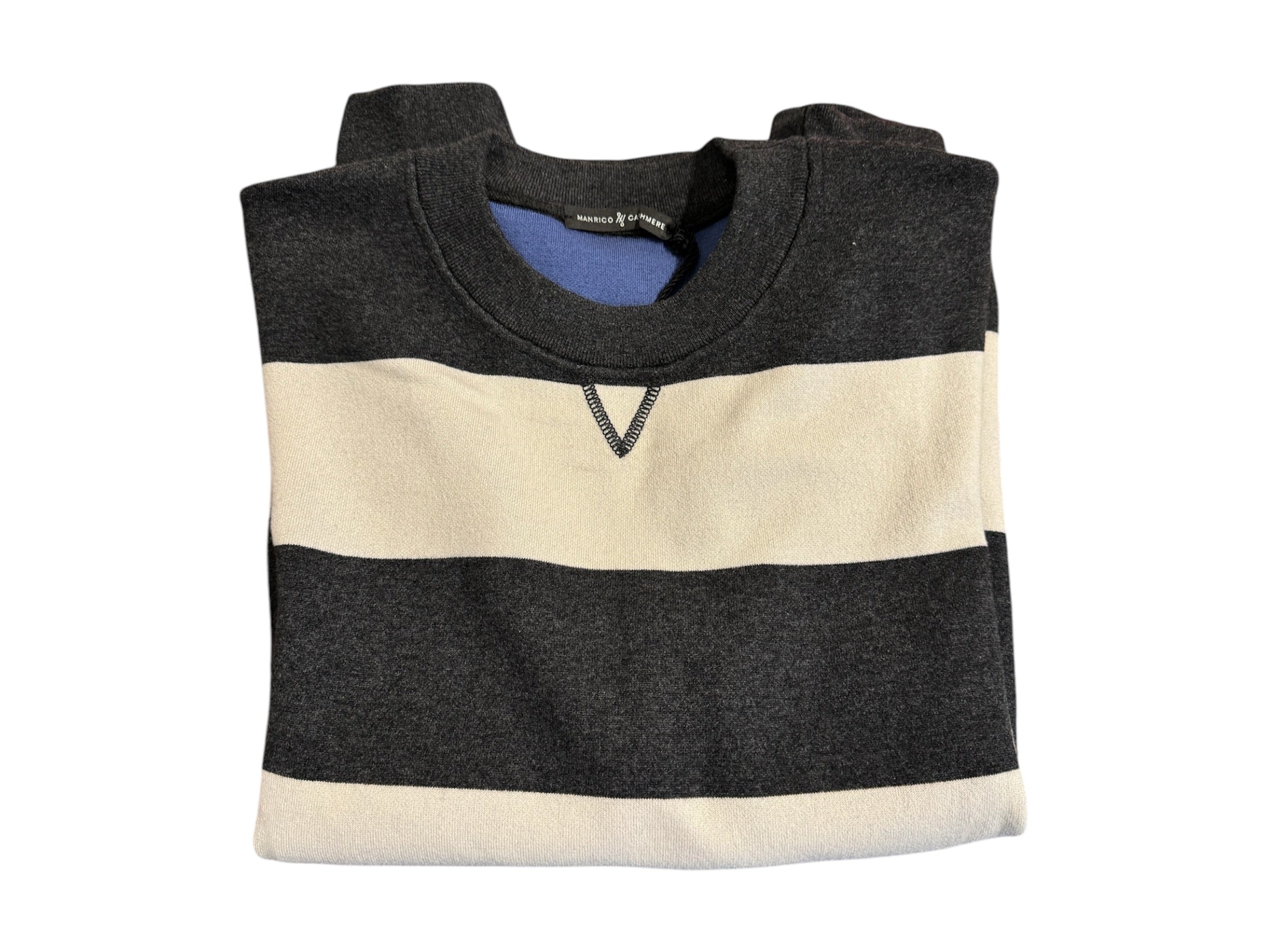 Manrico Cashmere Striped Crewneck Sweater