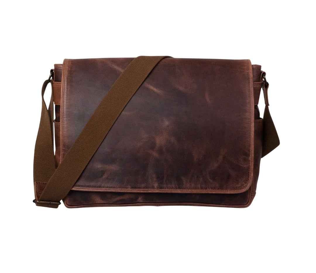 Buffalo Jackson - ROOSEVELT BUFFALO LEATHER SATCHEL MESSENGER BAG