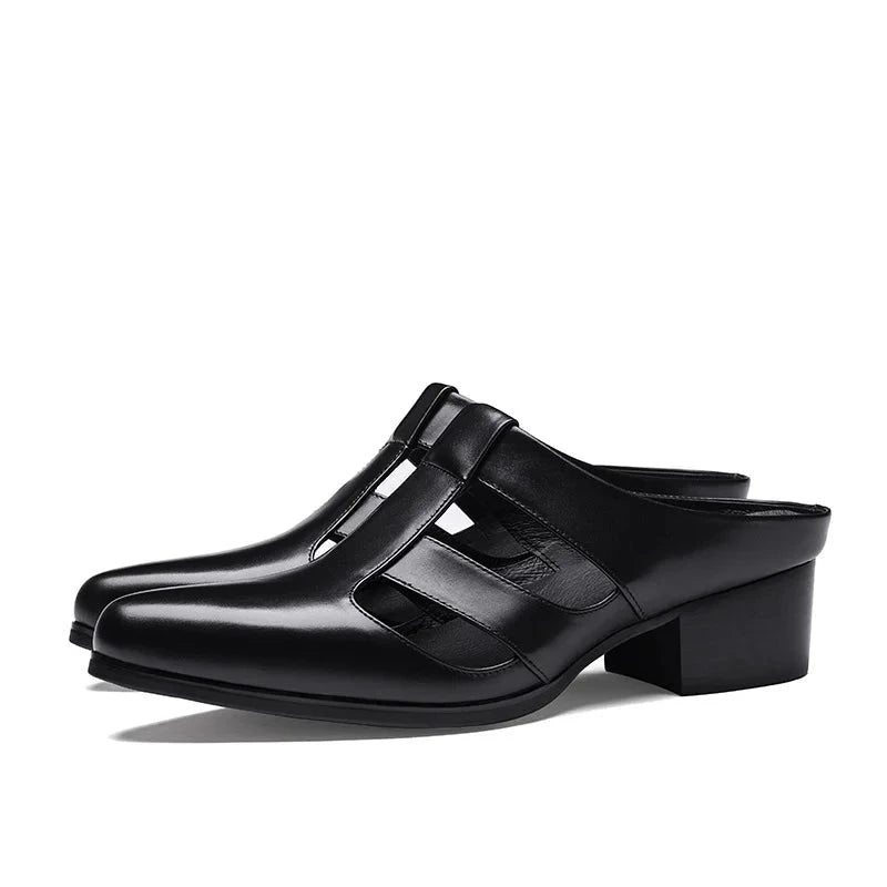 Elevated Leather Dress Sandals – Roman-Inspired Height Enhancement