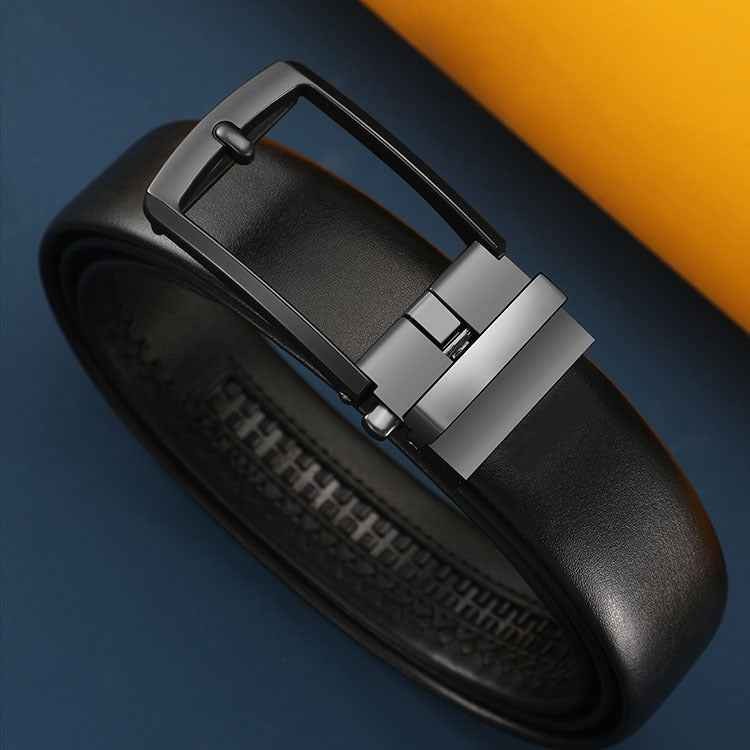 Men's Genuine Cowhide Leather Belt with Pin Buckle