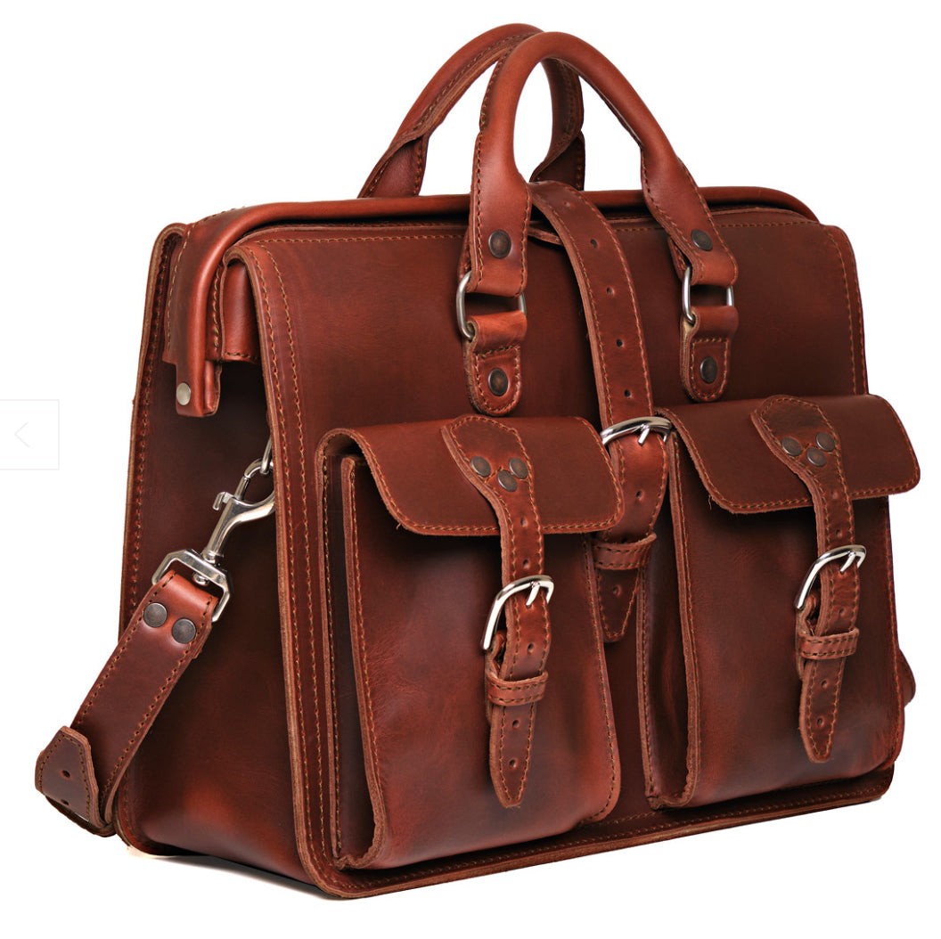 Flight Bag Leather Briefcase – Full-Grain Leather