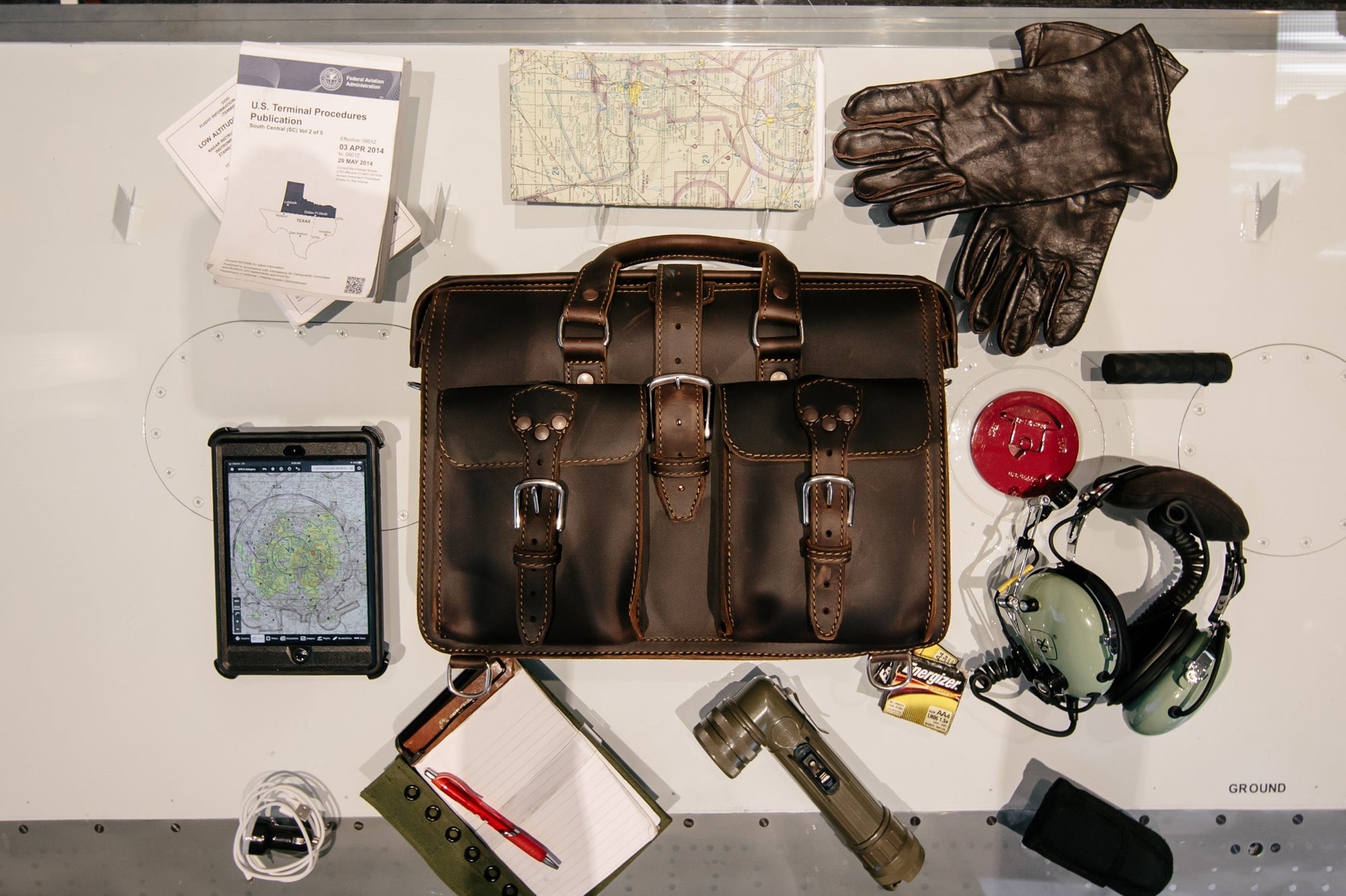 Flight Bag Leather Briefcase – Full-Grain Leather