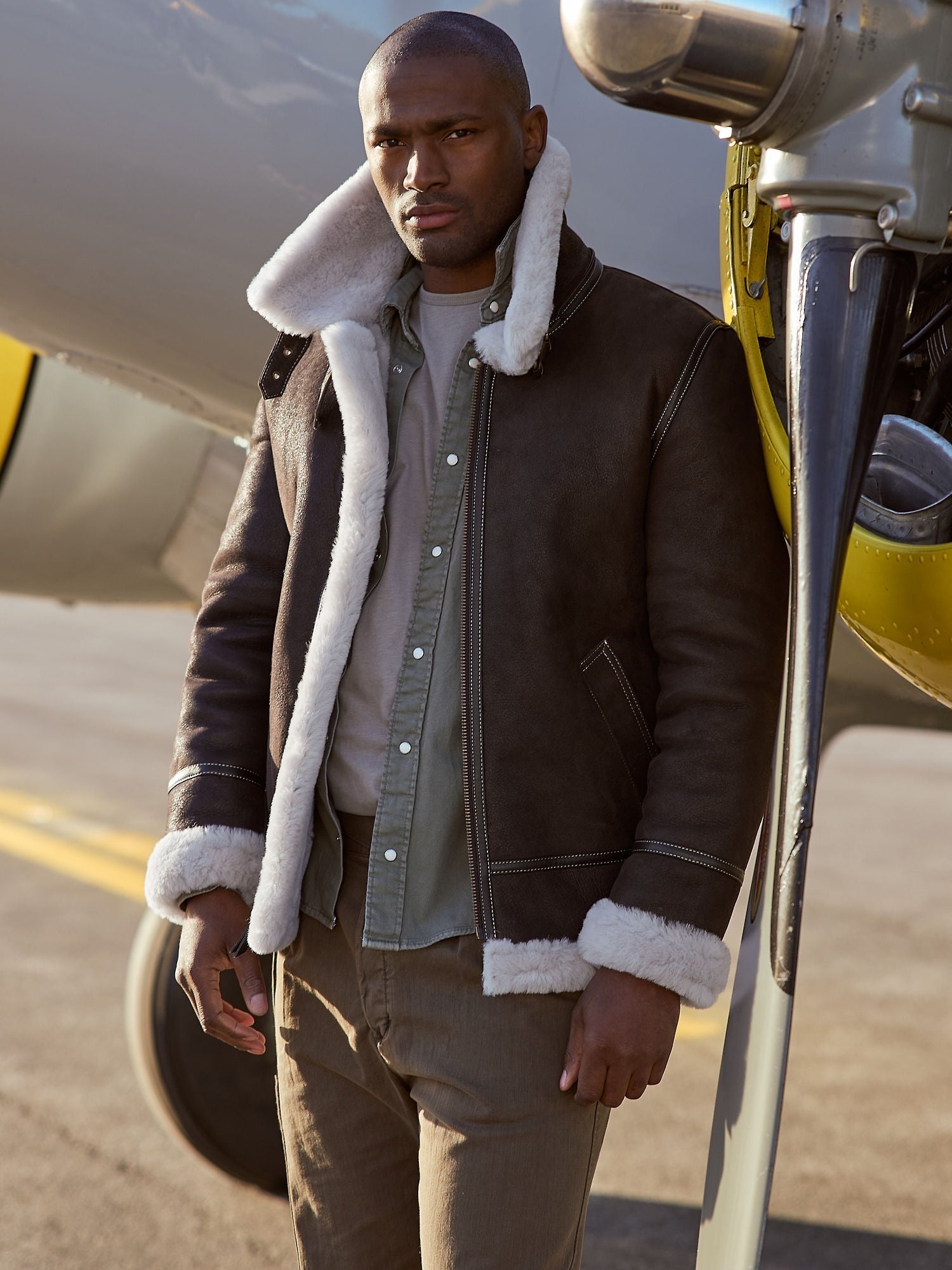 Overland Classic Sheepskin B-3 Bomber Jacket