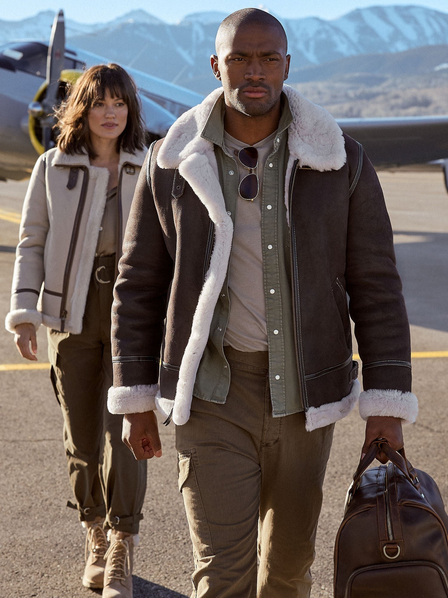 Overland Classic Sheepskin B-3 Bomber Jacket