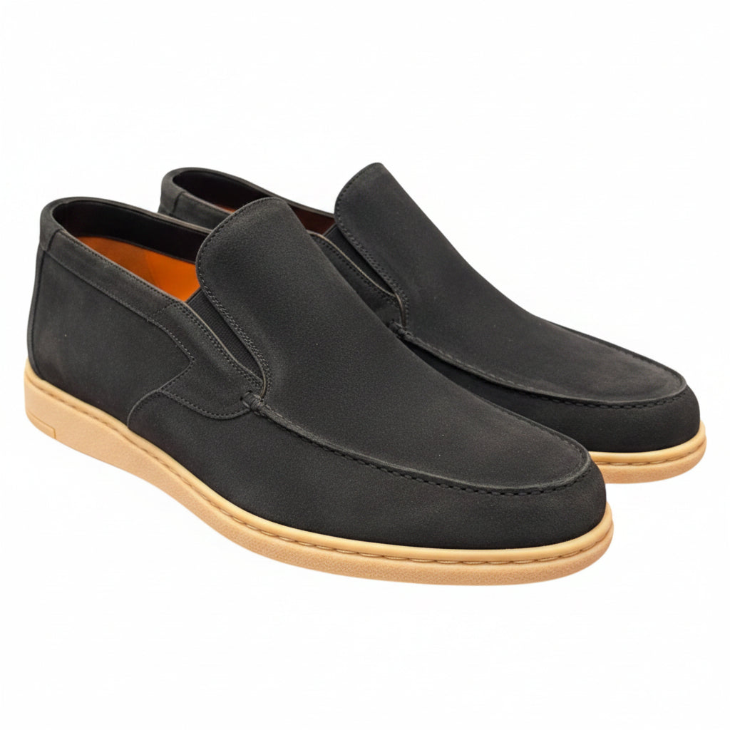 Andrea Ventura Suede High Loafers w/ Rubber Soles