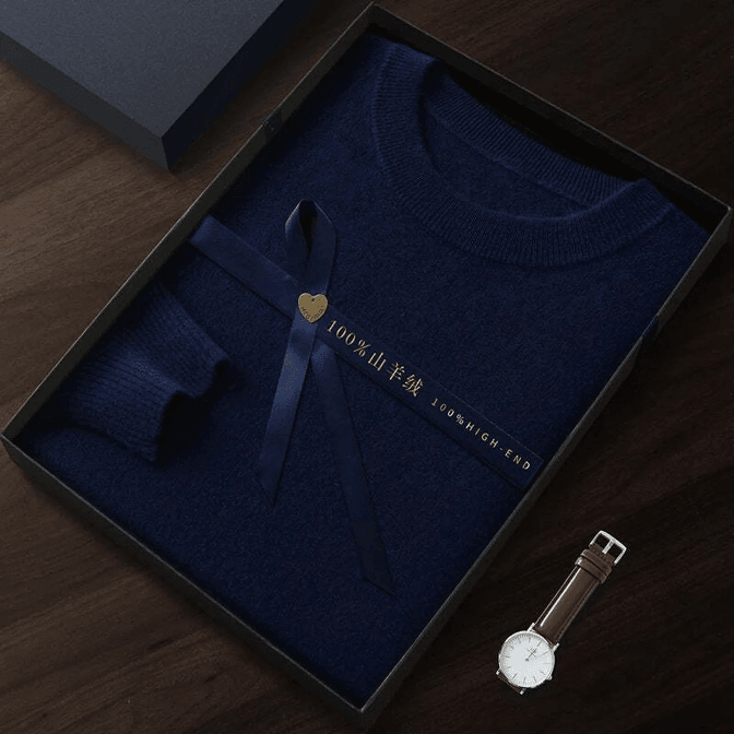 Men's Pure Cashmere Sweater - Round Neck Pullover
