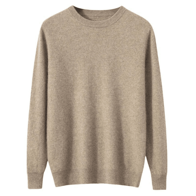 Men's Pure Cashmere Sweater - Round Neck Pullover