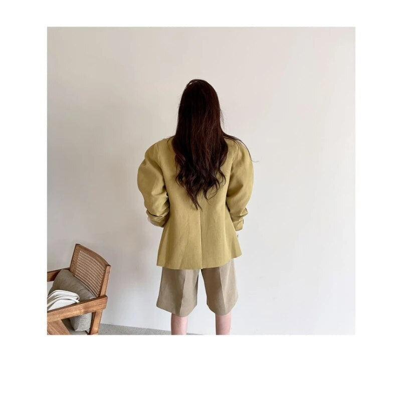 Refined V-Neck Long Sleeve Jacket in Premium Polyester