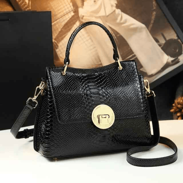 Laser-Etched Leather Crossbody Bag