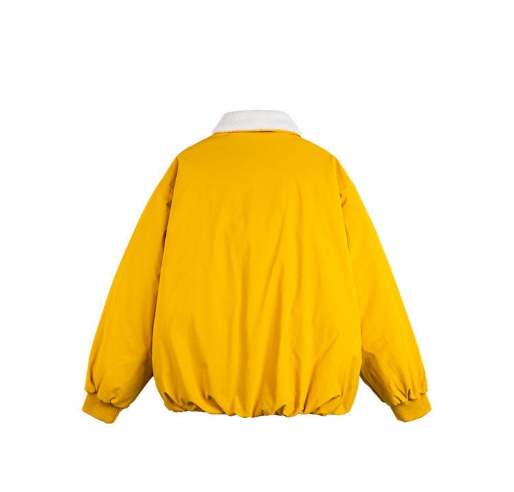 Premium Sheepskin Collar Winter Jacket
