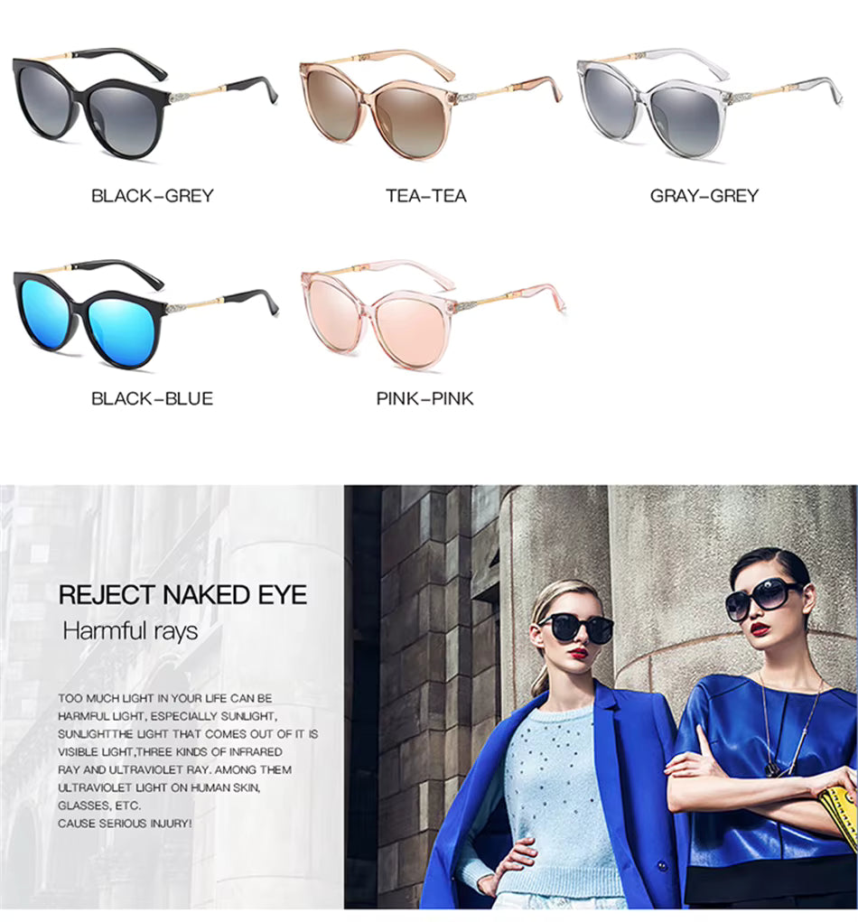 Gradient Polarized Sunglasses with Metal Temples