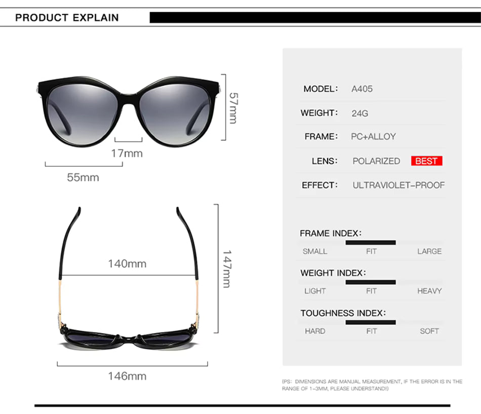 Gradient Polarized Sunglasses with Metal Temples
