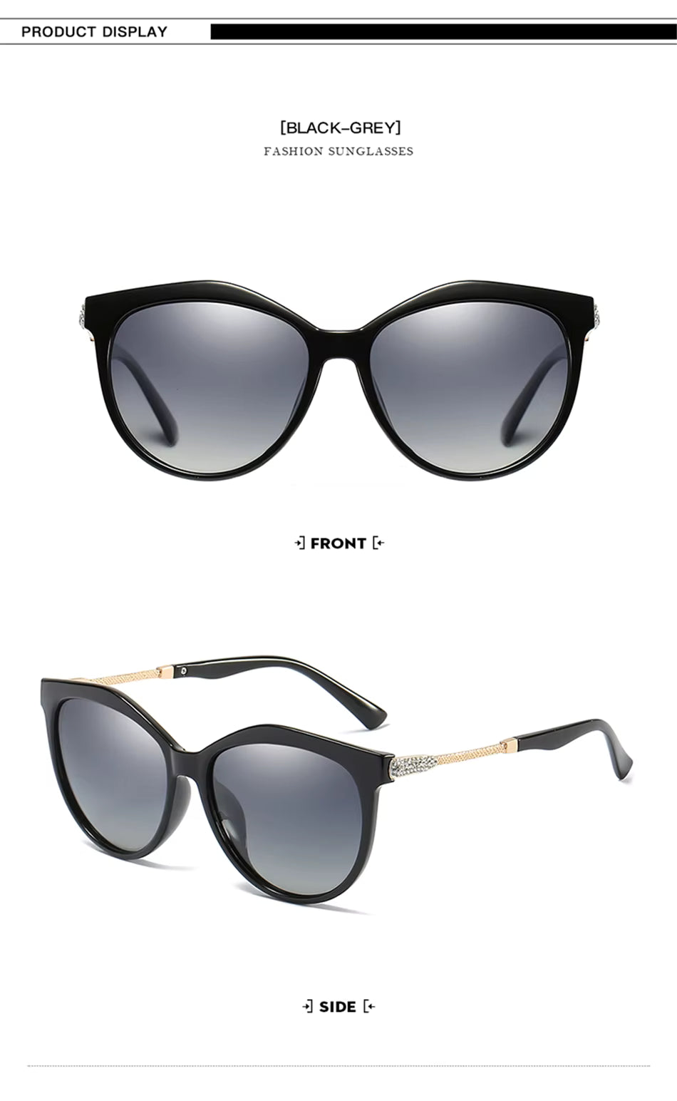 Gradient Polarized Sunglasses with Metal Temples