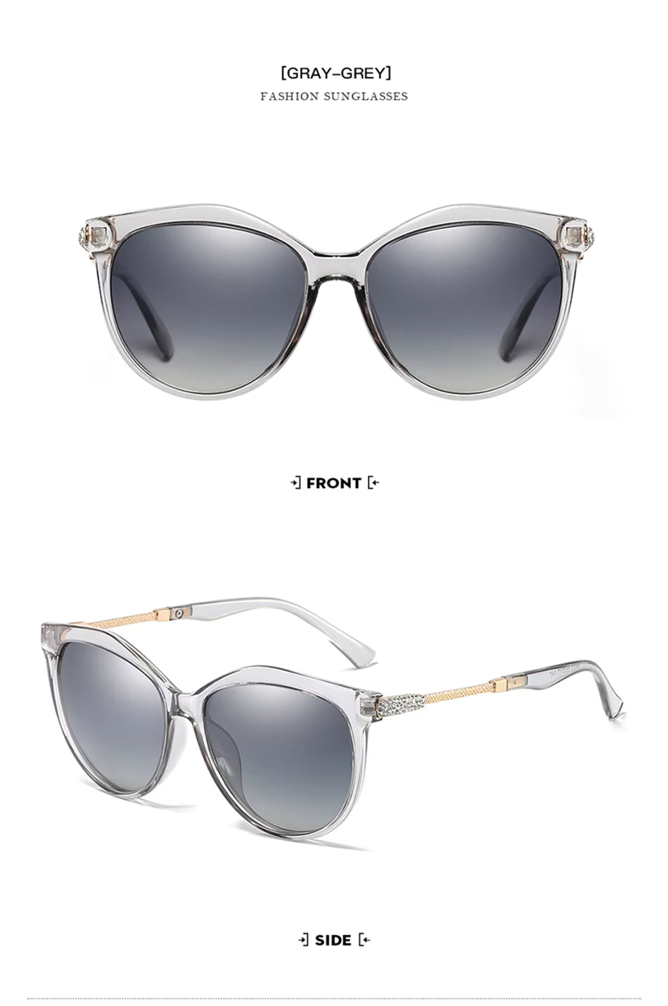 Gradient Polarized Sunglasses with Metal Temples
