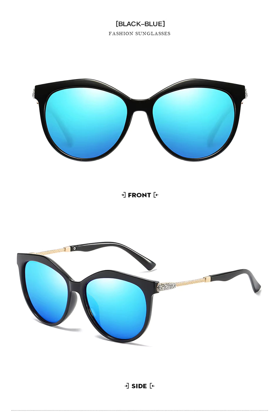 Gradient Polarized Sunglasses with Metal Temples