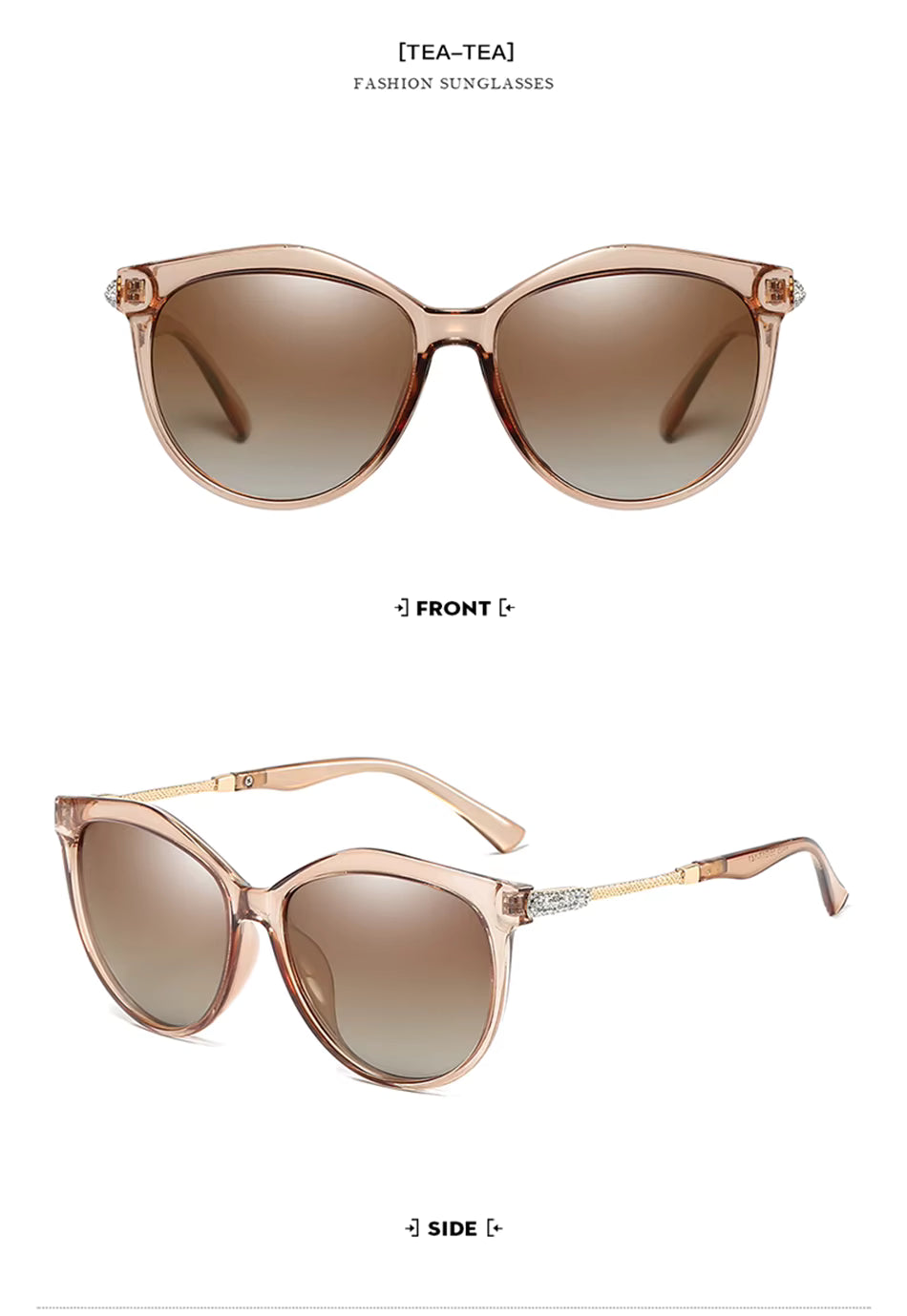 Gradient Polarized Sunglasses with Metal Temples
