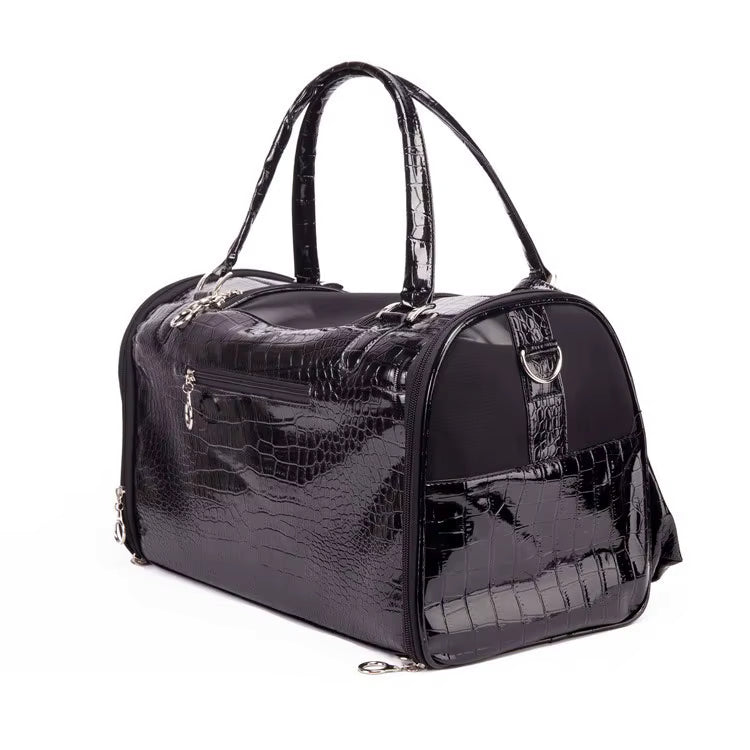 Luxury Crocodile-Embossed Pet Carrier
