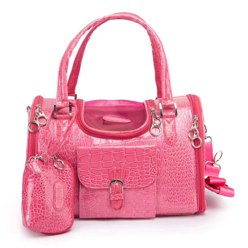 Luxury Crocodile-Embossed Pet Carrier