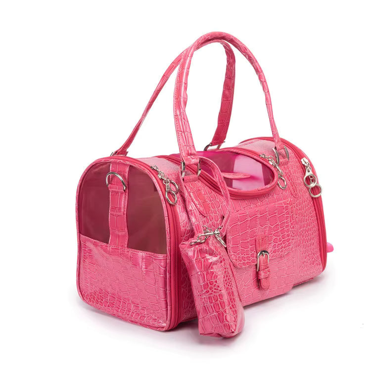 Luxury Crocodile-Embossed Pet Carrier