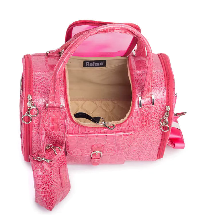 Luxury Crocodile-Embossed Pet Carrier