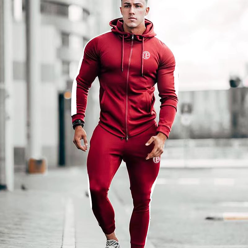 Premium Athletic Tracksuit – Men's Performance Hoodie & Jogger Set