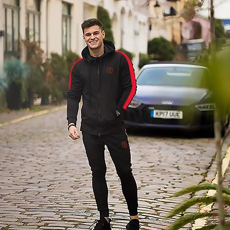 Premium Athletic Tracksuit – Men's Performance Hoodie & Jogger Set