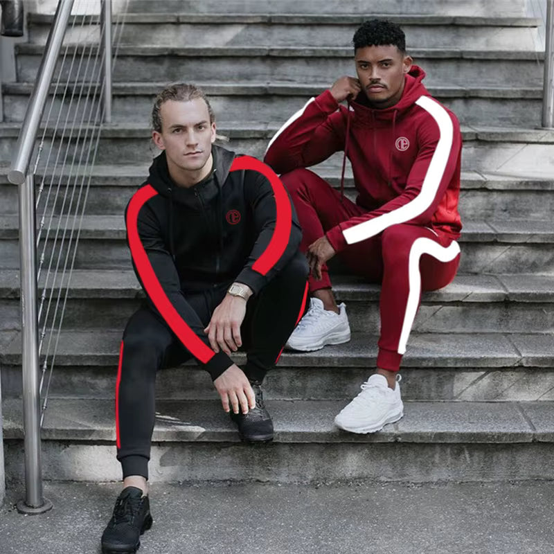 Premium Athletic Tracksuit – Men's Performance Hoodie & Jogger Set