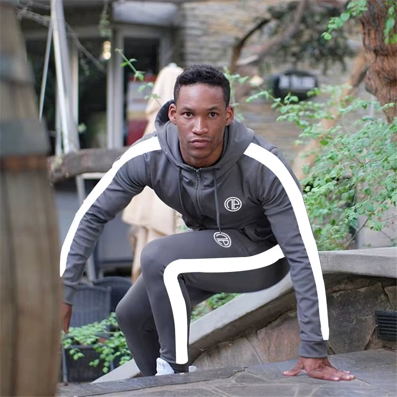 Premium Athletic Tracksuit – Men's Performance Hoodie & Jogger Set