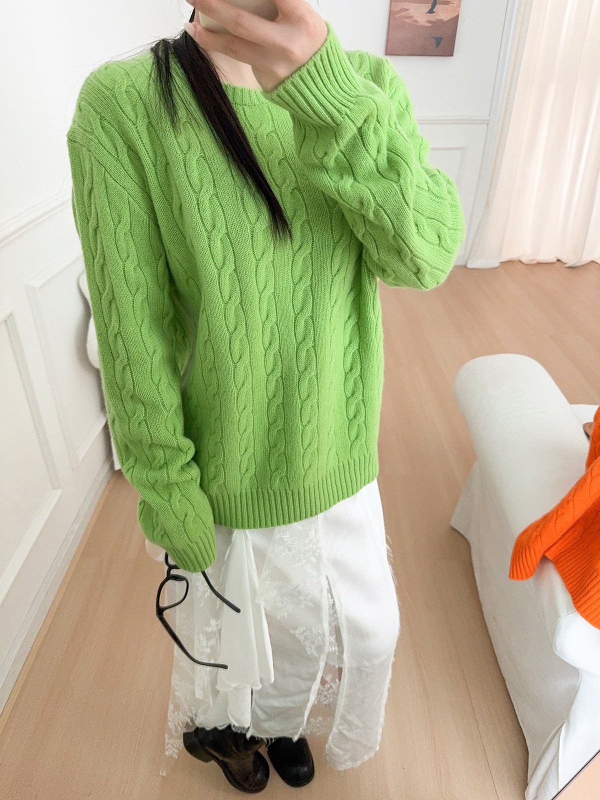 Artisan Cable Knit Wool Pullover