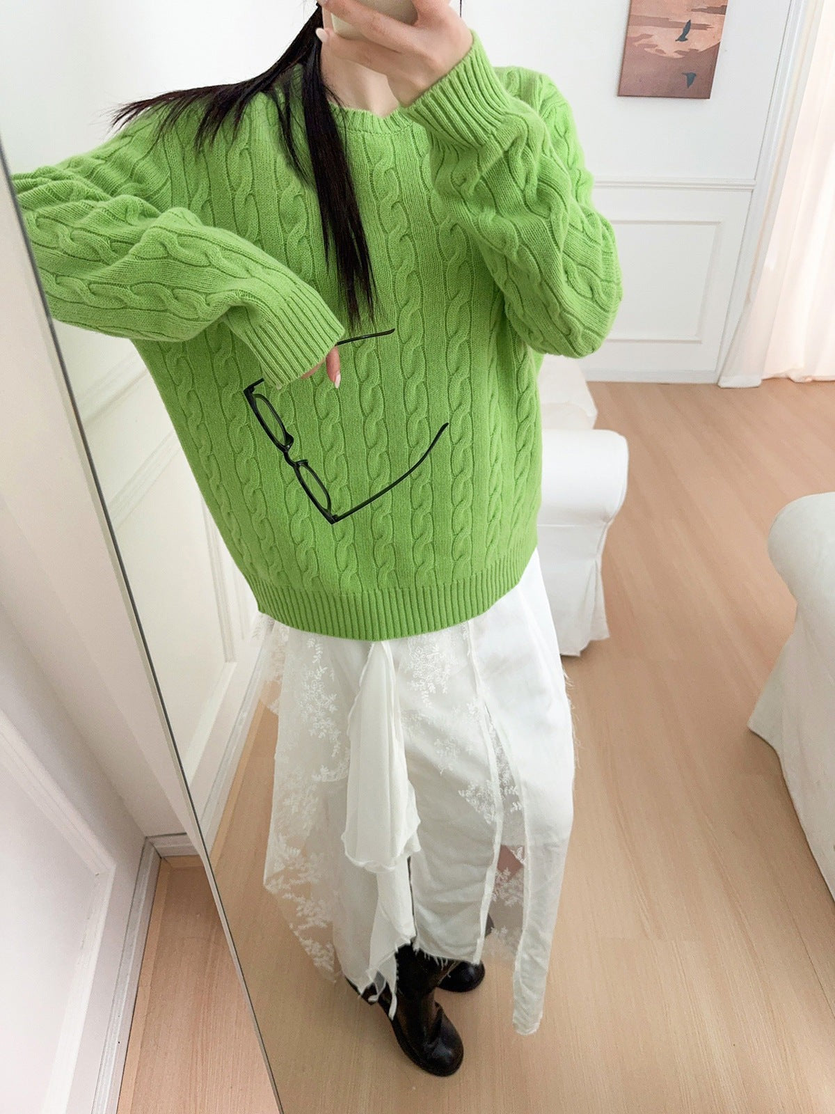 Artisan Cable Knit Wool Pullover