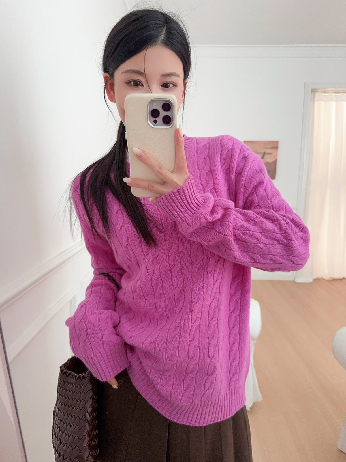 Artisan Cable Knit Wool Pullover