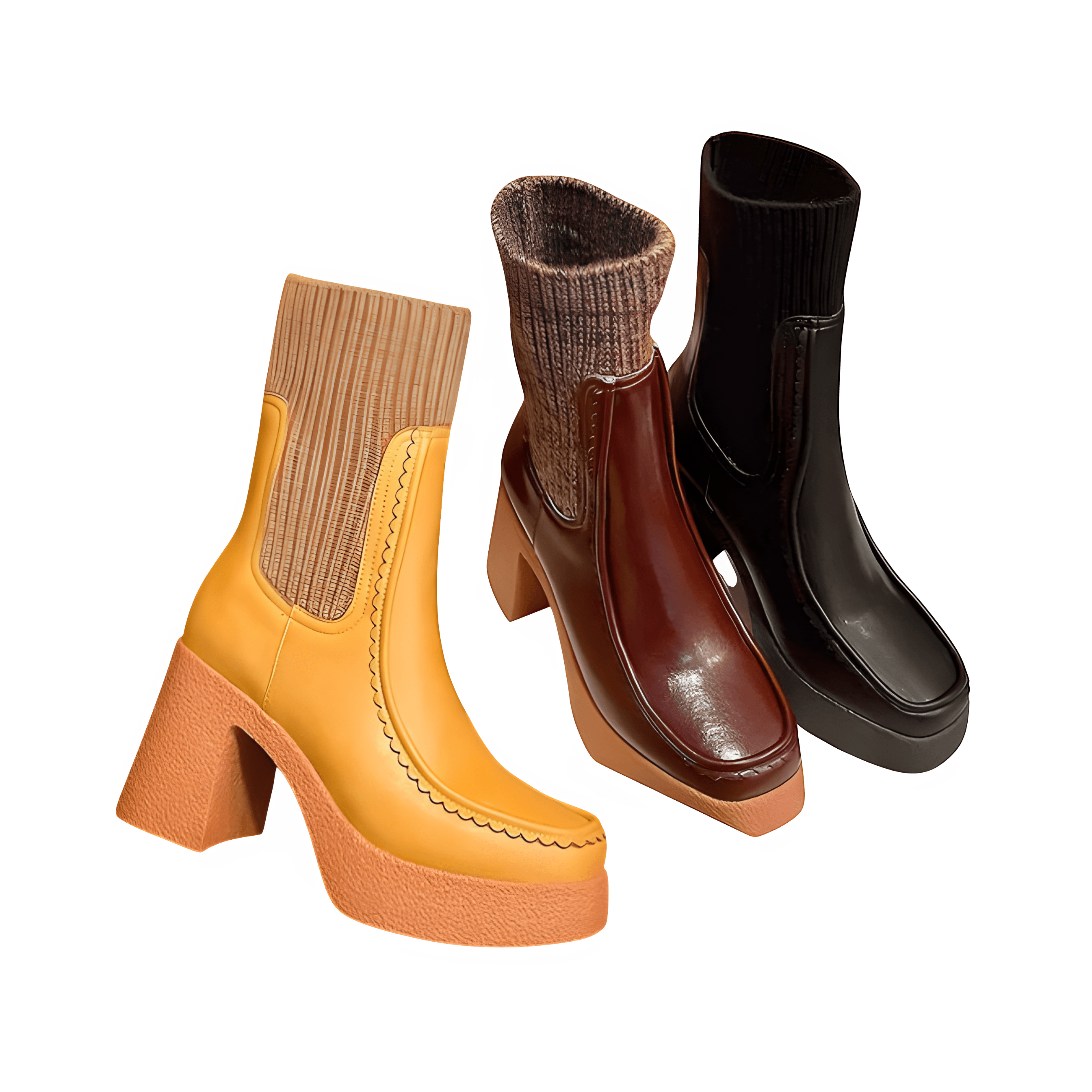 Genuine Leather Platform Ankle Boots