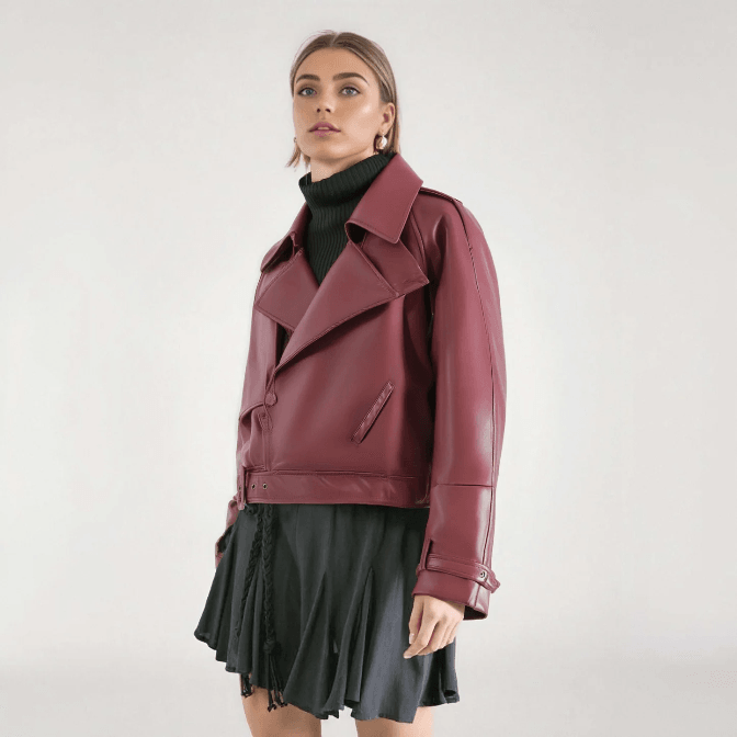 Wine Red Leather Jacket