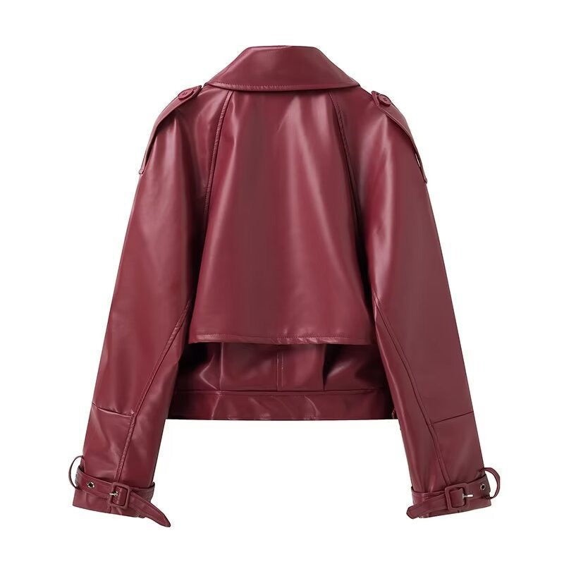 Wine Red Leather Jacket