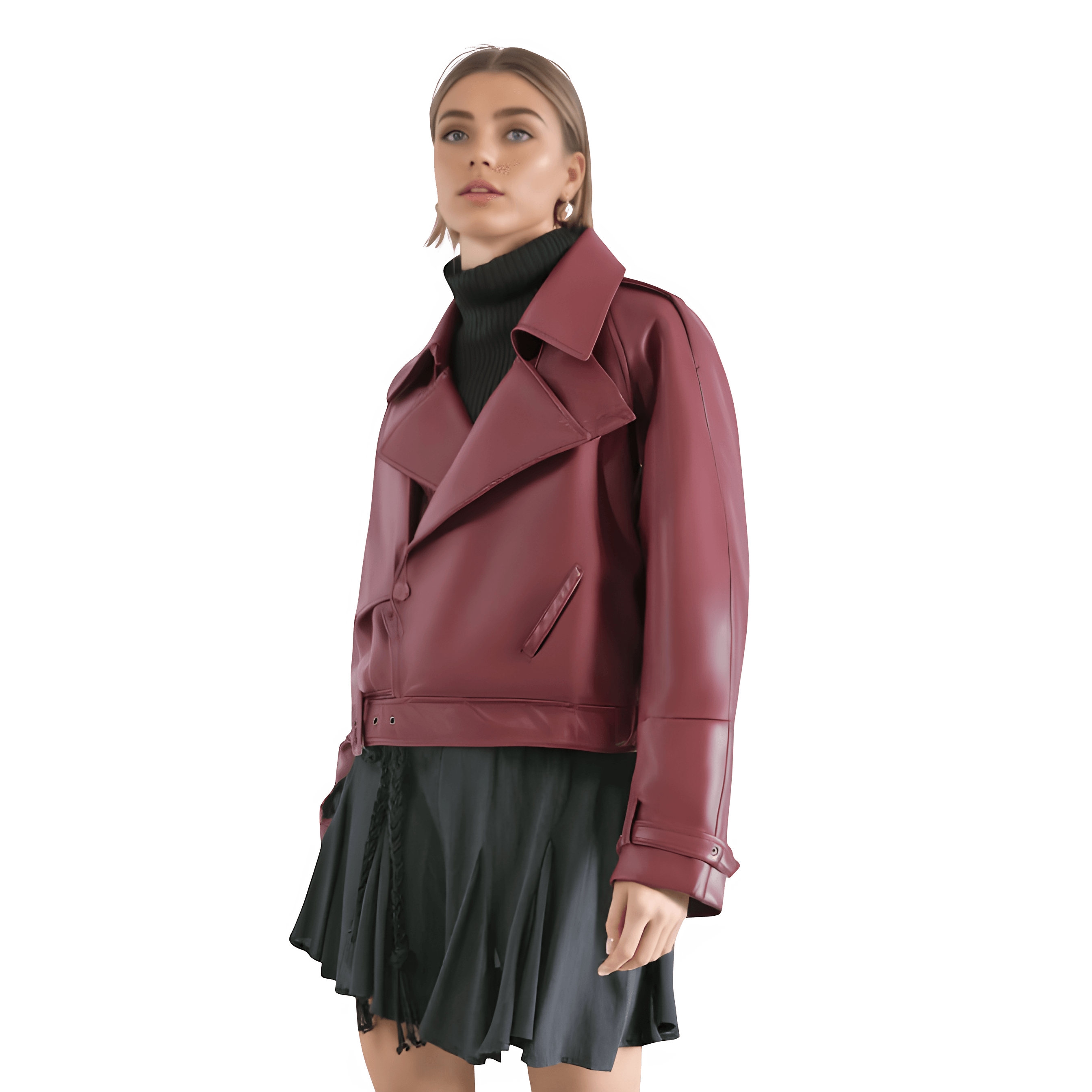 Wine Red Leather Jacket