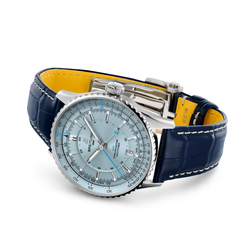 Breitling Navitimer Automatic GMT 41 – Stainless Steel with Blue Alligator Strap