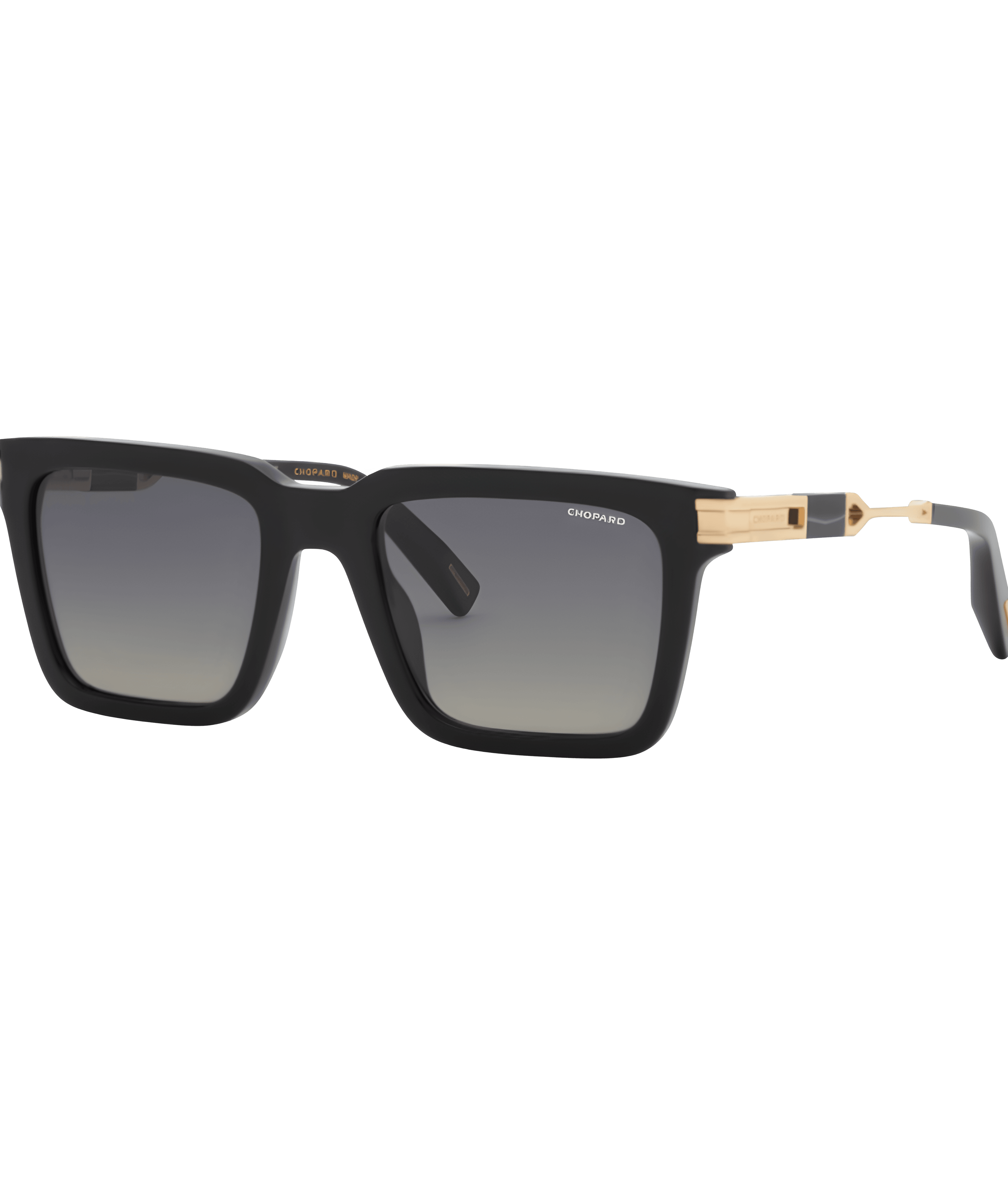 Chopard L.U.C Shiny Black Sunglasses – Premium Bio-Acetate with Onyx Stone Detail