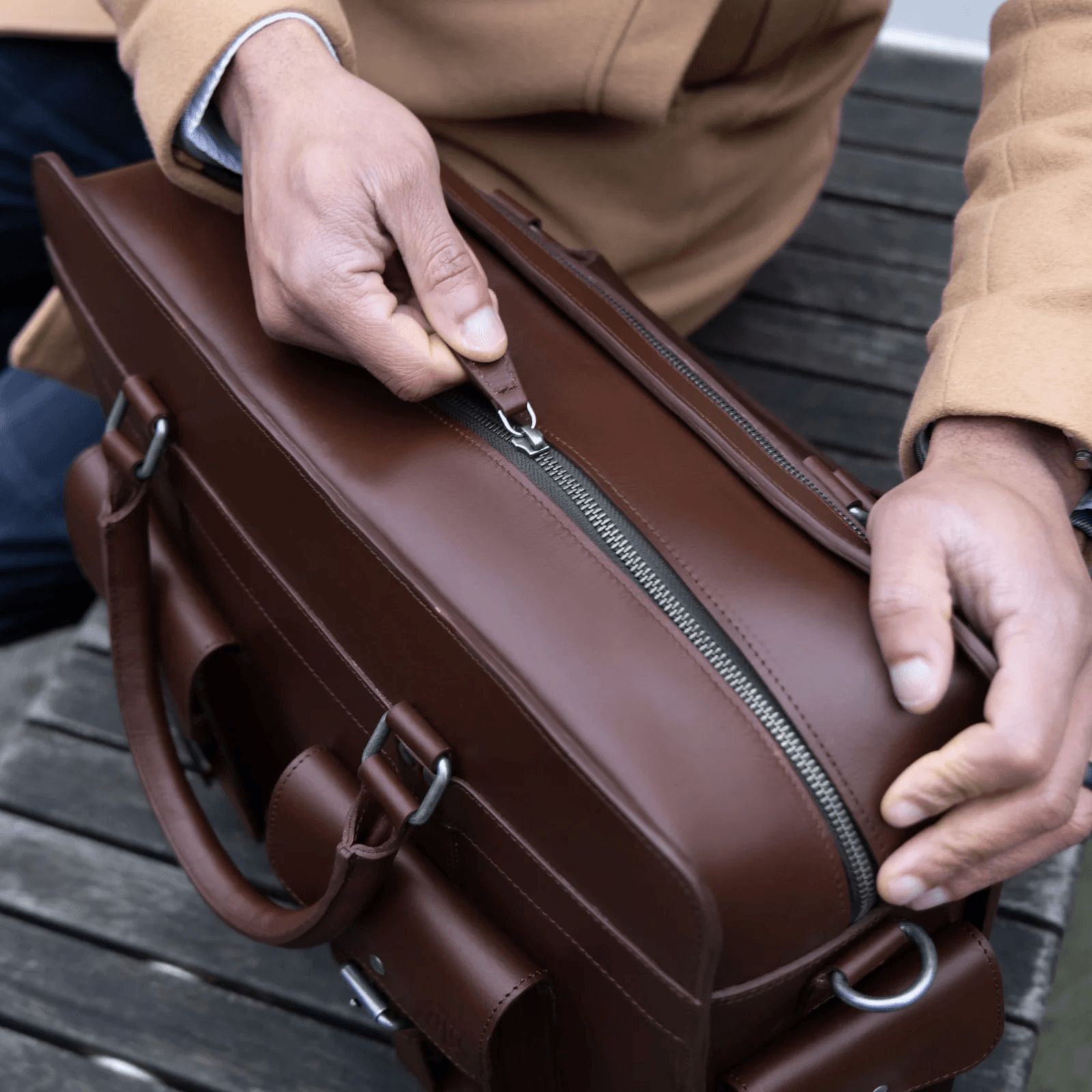 The Navigator Leather Briefcase by The Real Leather Co.
