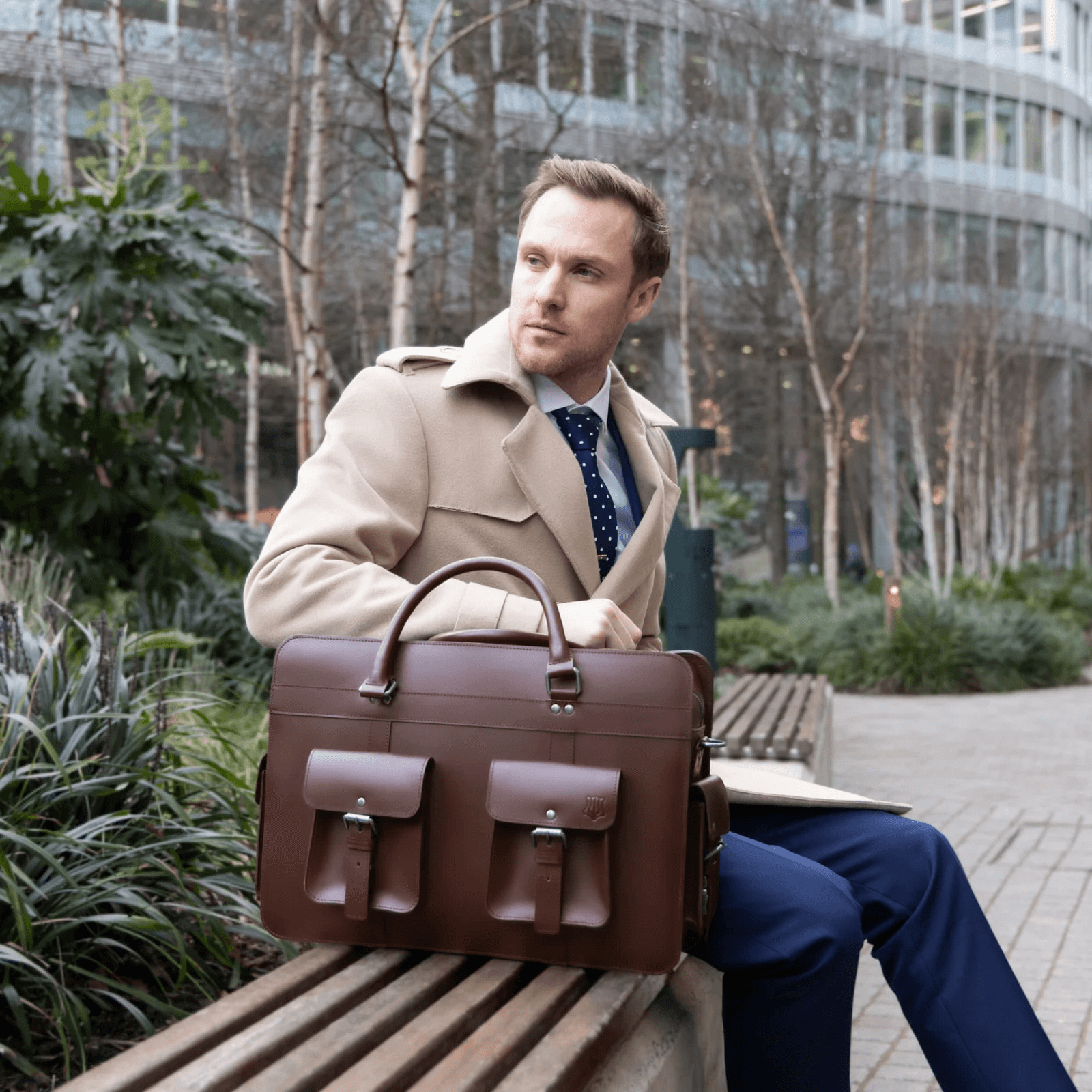 The Navigator Leather Briefcase by The Real Leather Co.