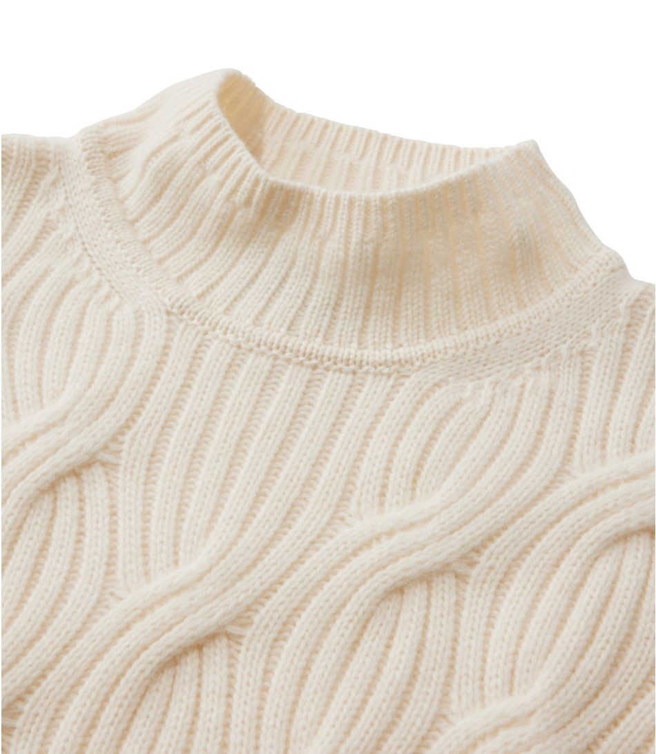 L.L. Bean Signature Premium Cashmere Cable Mockneck Sweater