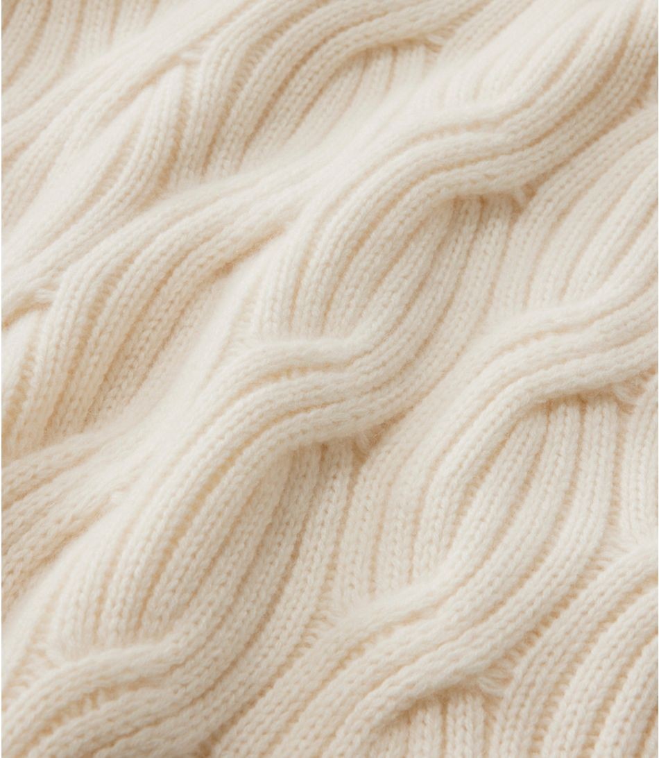 L.L. Bean Signature Premium Cashmere Cable Mockneck Sweater